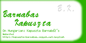 barnabas kapuszta business card